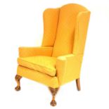 Georgian style wing-back easy chair,