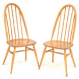 Ercol, a pair of beech and elm Windsor Quaker chairs