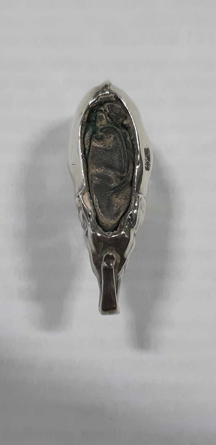 George IV silver caddy spoon, Elephant pin cushion, vestas, etc - Image 4 of 8