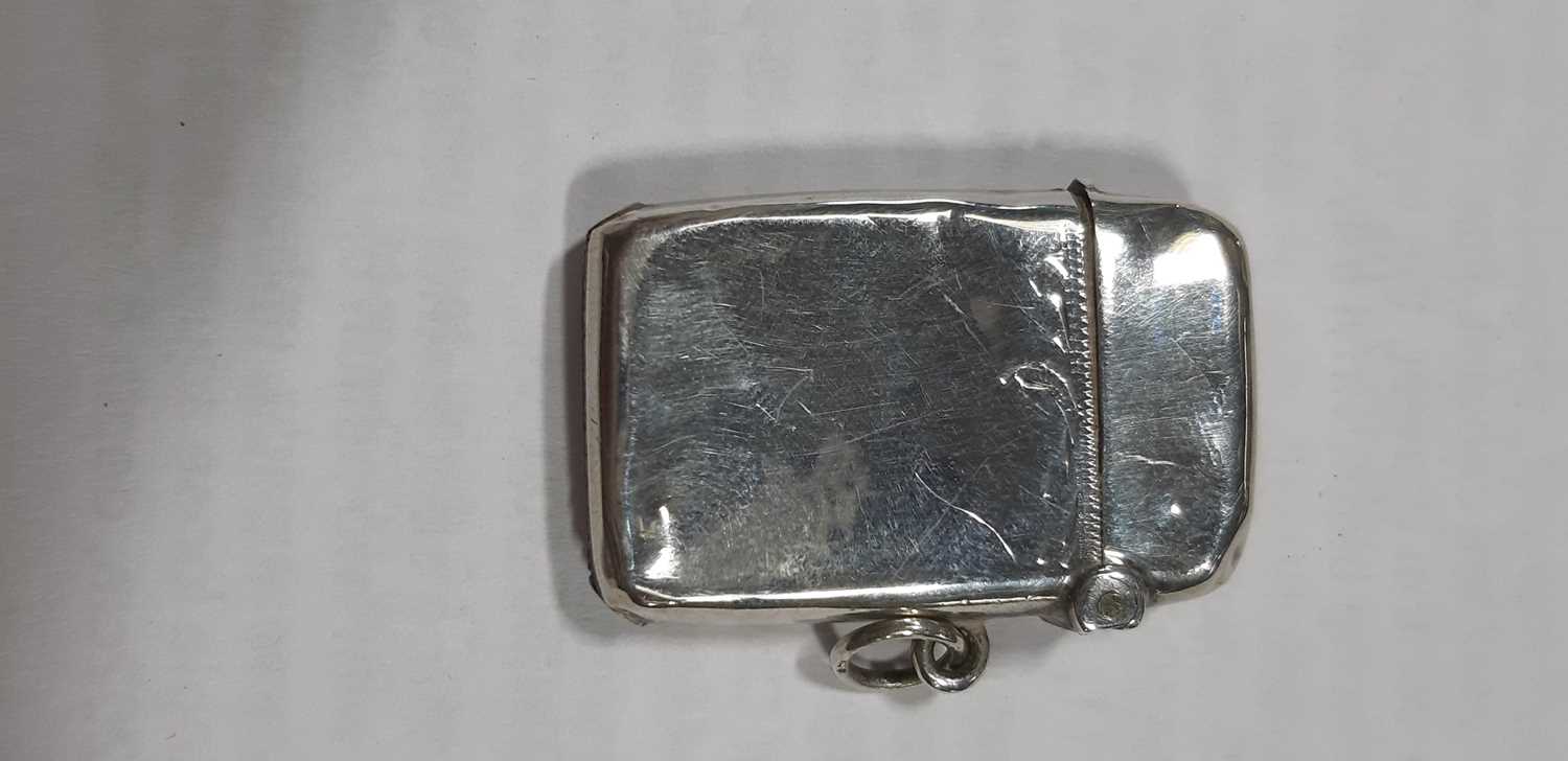 George IV silver caddy spoon, Elephant pin cushion, vestas, etc - Image 6 of 8