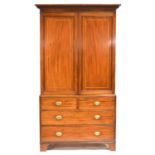 Victorian mahogany linen press,