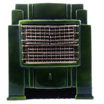 Green enamelled vintage heater,