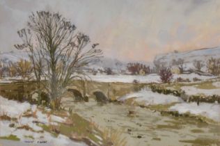 Angus Bernard Rands, River landscape in winter.
