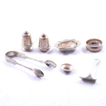 Small quantity of silver flatware, cruets, and plated wares