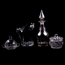 Collection of glassware including jugs, vases, decanters etc