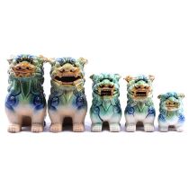 Five Chinese Foo dogs.