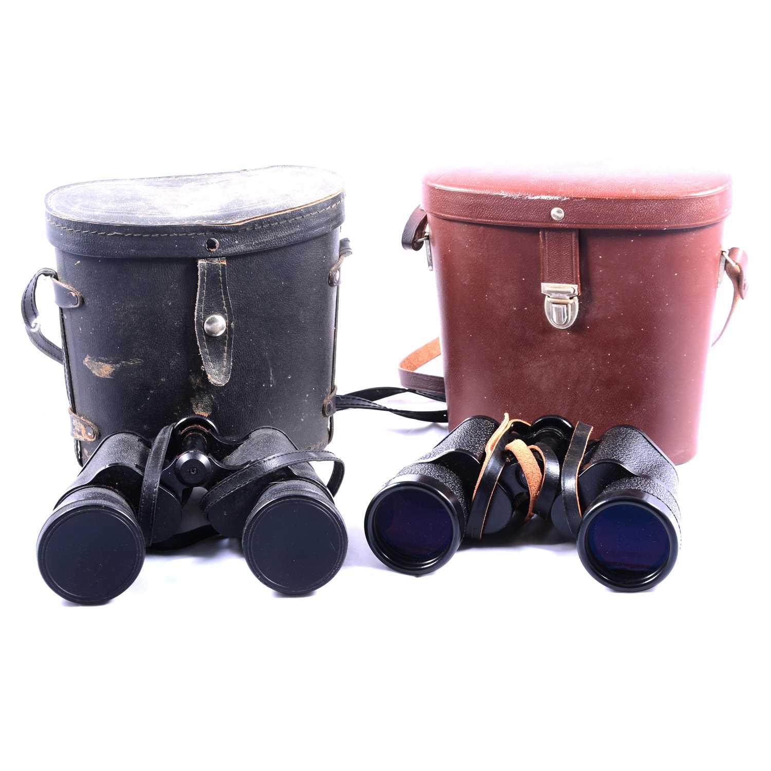 Two pairs of binoculars.