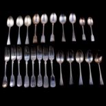 Quantity of silver flatware