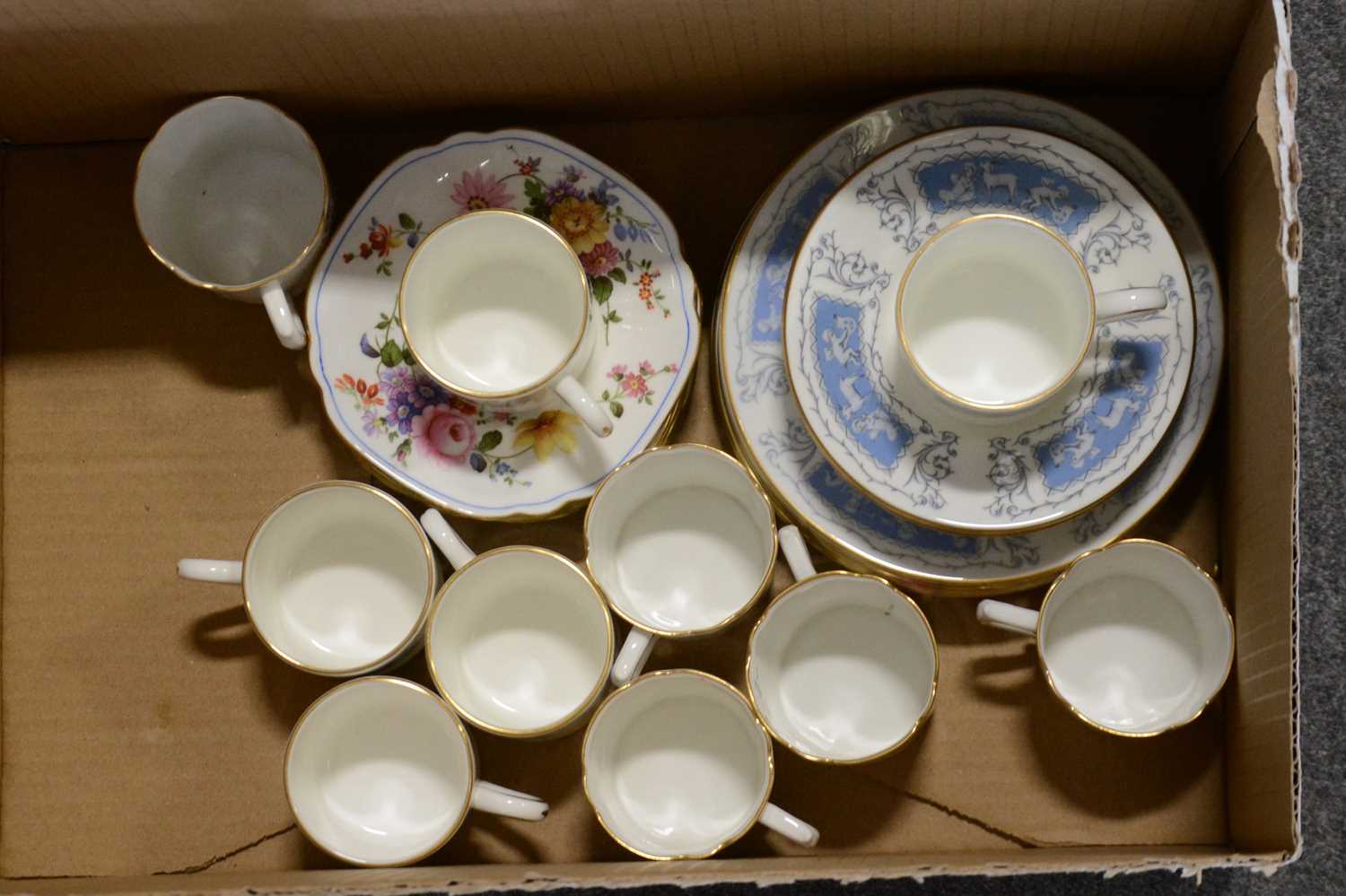 Crown Derby 'Derby Posies' coffee set, and a Coalport coffee set - Image 2 of 2