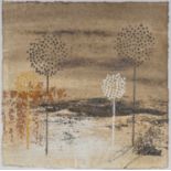 Pair of contemporary artworks, Clusters of trees,