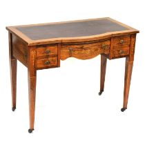 Edwardian inlaid rosewood writing table,