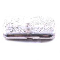 Victorian silver cigarette / card case, George Unite & Sons, Birmingham 1883.