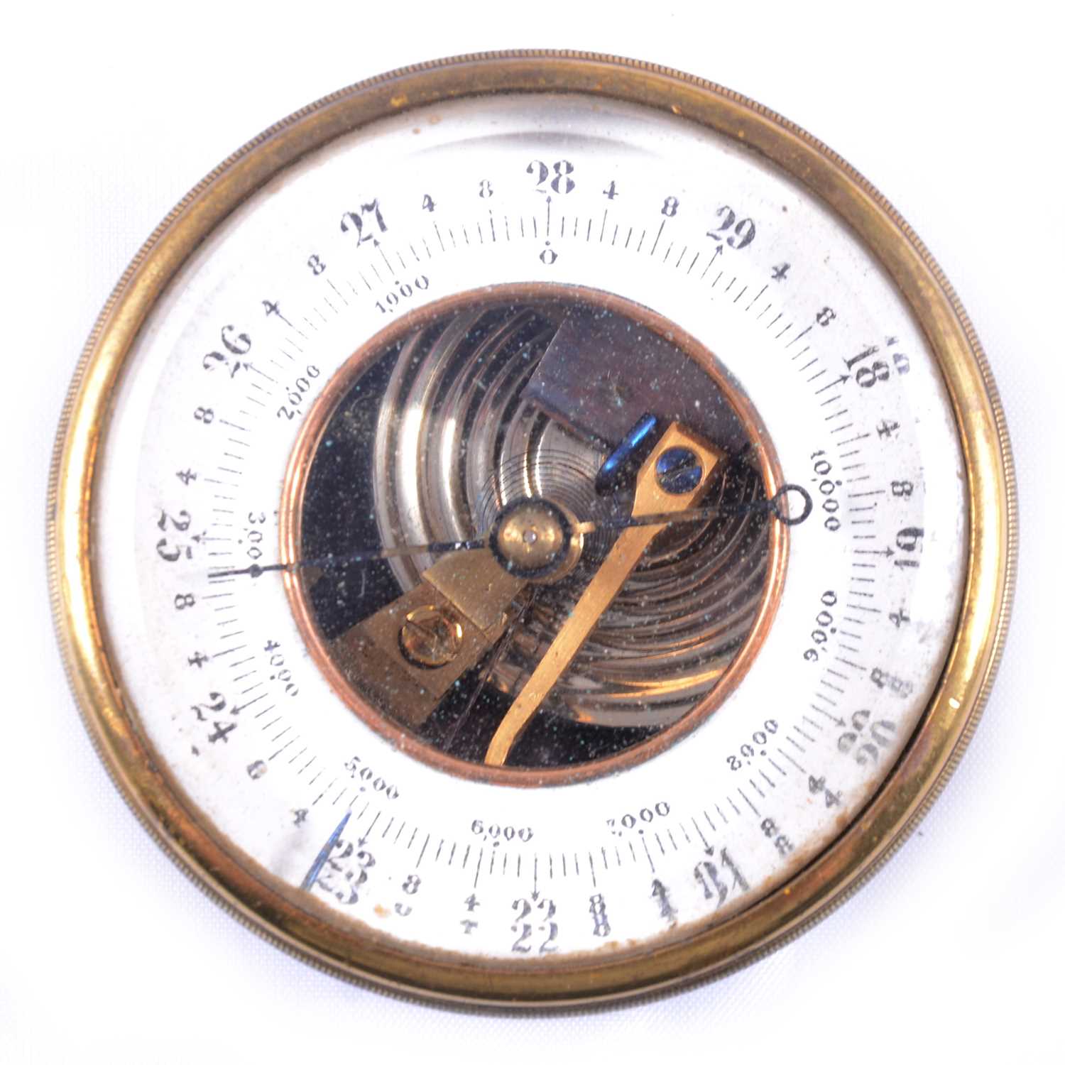 Brass cased travel barometer,