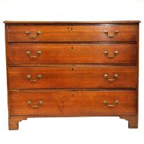 George III oak chest of drawers,