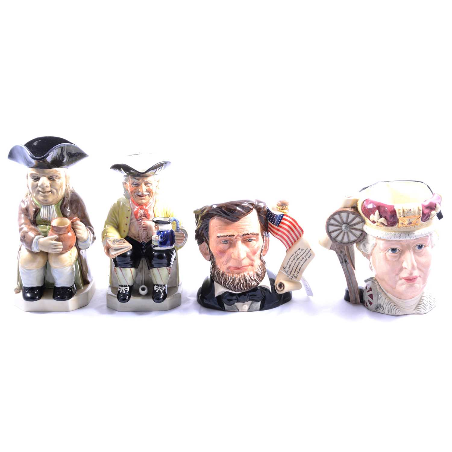 Eight toby / character jugs, Royal Doulton, Kevin Francis, Wood & Sons, mostly ltd ed.