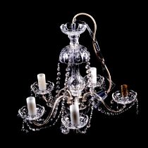 Moulded glass chandelier, and two others,