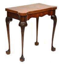 Georgian style walnut card table,