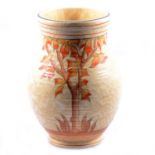 Charlotte Rhead for Crown Ducal a vase decorated with a single autumnal tree