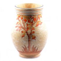 Charlotte Rhead for Crown Ducal a vase decorated with a single autumnal tree