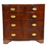 Victorian mahogany bowfront chest of drawers,