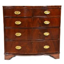 Victorian mahogany bowfront chest of drawers,