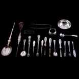 Edward VII silver coronation spoon, Henry Clifford Davis, Birmingham 1952, and other metalwares.