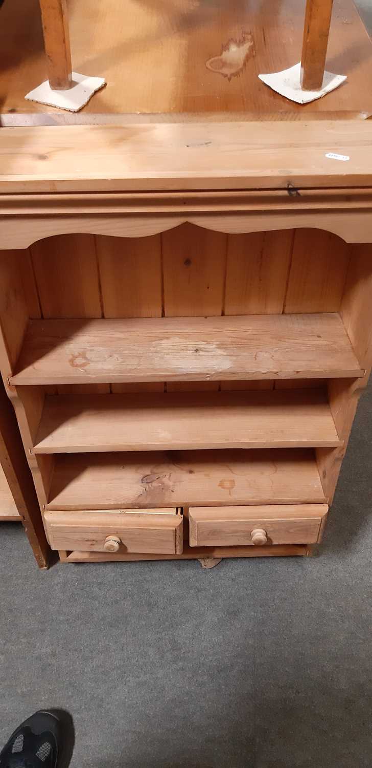 Four sets of pine pine open shelves. - Image 10 of 10