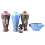 Five Bretby Pottery vases