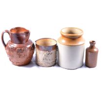Collection of stoneware jars, jugs and bottles