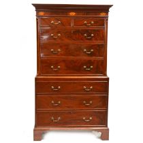George III mahogany chest on chest,