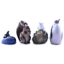 Four small Royal Copenhagen animals, and three others