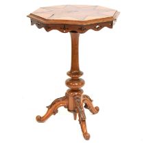 Victorian satinwood, mahogany and inlaid Masonic table,