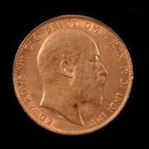 A Gold Full Sovereign coin, Edward VII 1909.