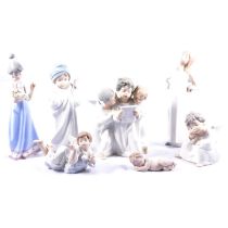 Seven Lladro figurines, Cherubs and Children