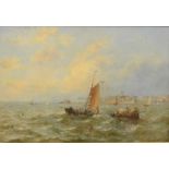 William Adolphus Knell, Fishing barges off the harbour,