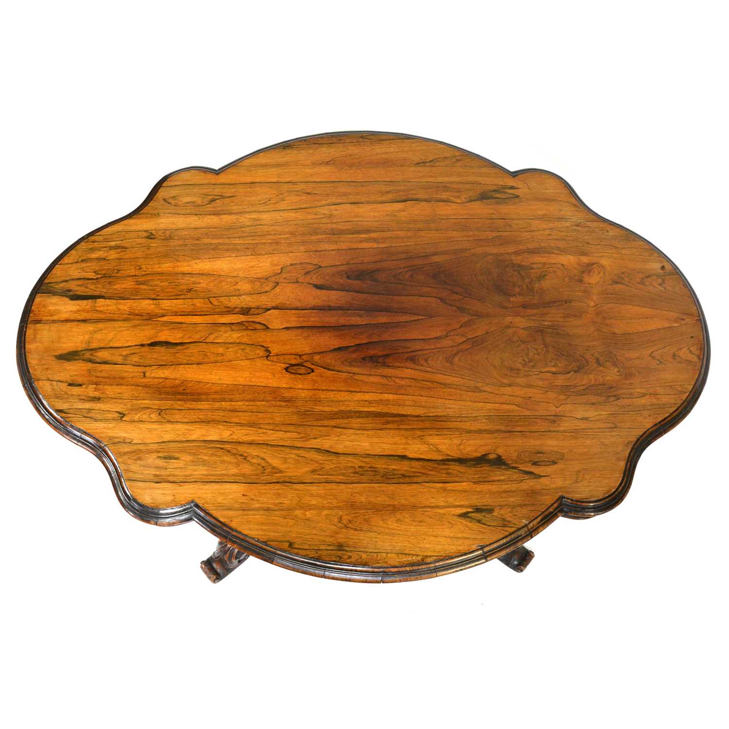 Victorian walnut and rosewood dining table, - Image 2 of 2