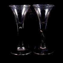 Two similar wine glasses, mid 18th century