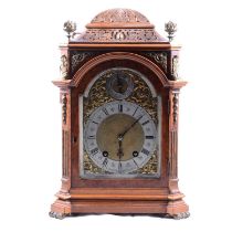 Burr walnut mantel clock,