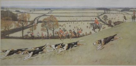 Cecil Aldin, The Quorn away from Billesdon Coplow and The Meynell away from Ash Gorse (Sutton),
