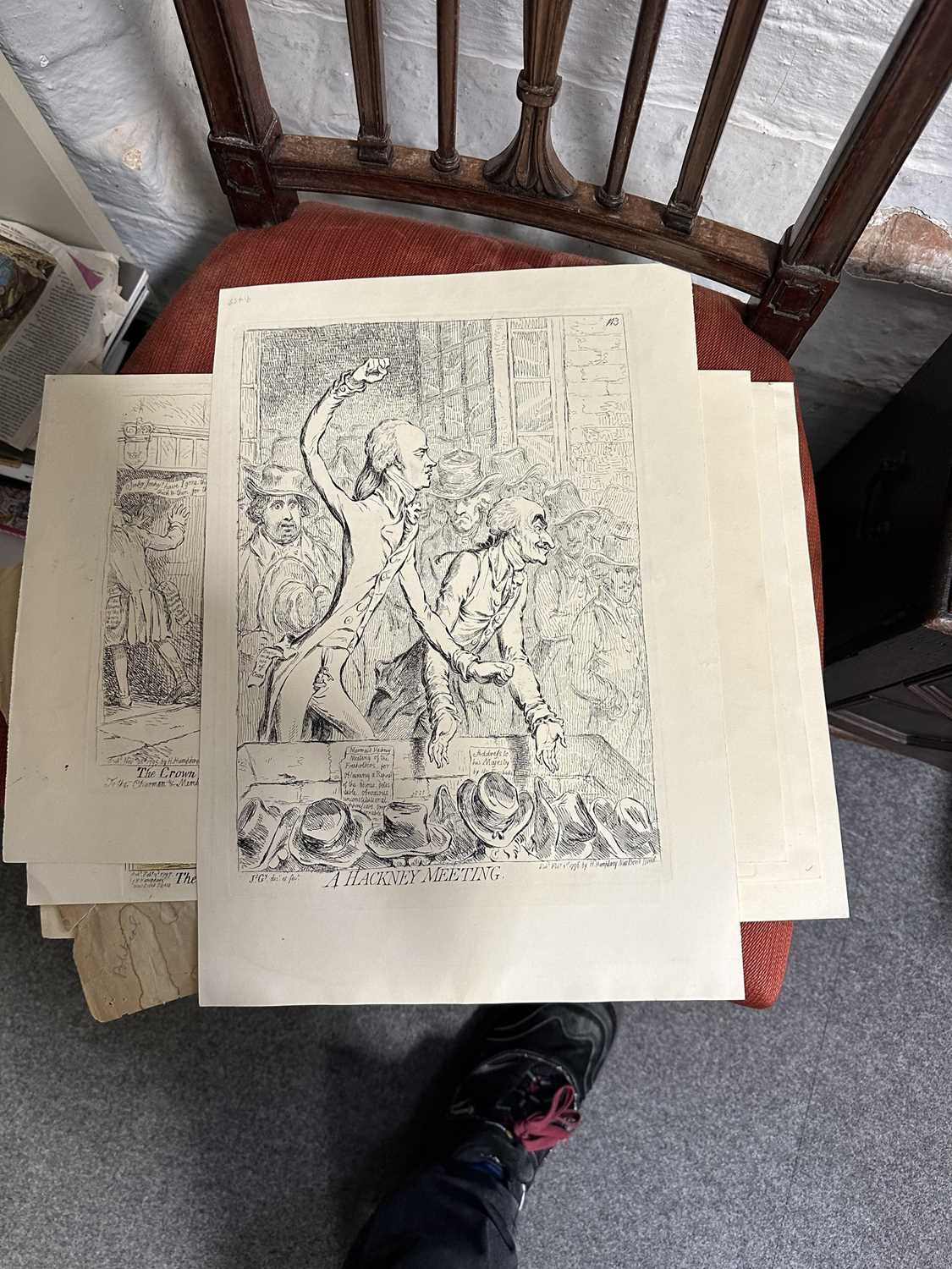 Folio of seven etchings and prints after James Gillray - Image 7 of 12