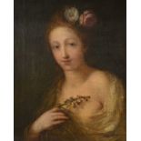 Manner of Giovanni Antonio Pellegrini, Young woman with flowers in her hair,