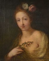 Manner of Giovanni Antonio Pellegrini, Young woman with flowers in her hair,