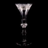 Balustroid wine glass, mid 18th century