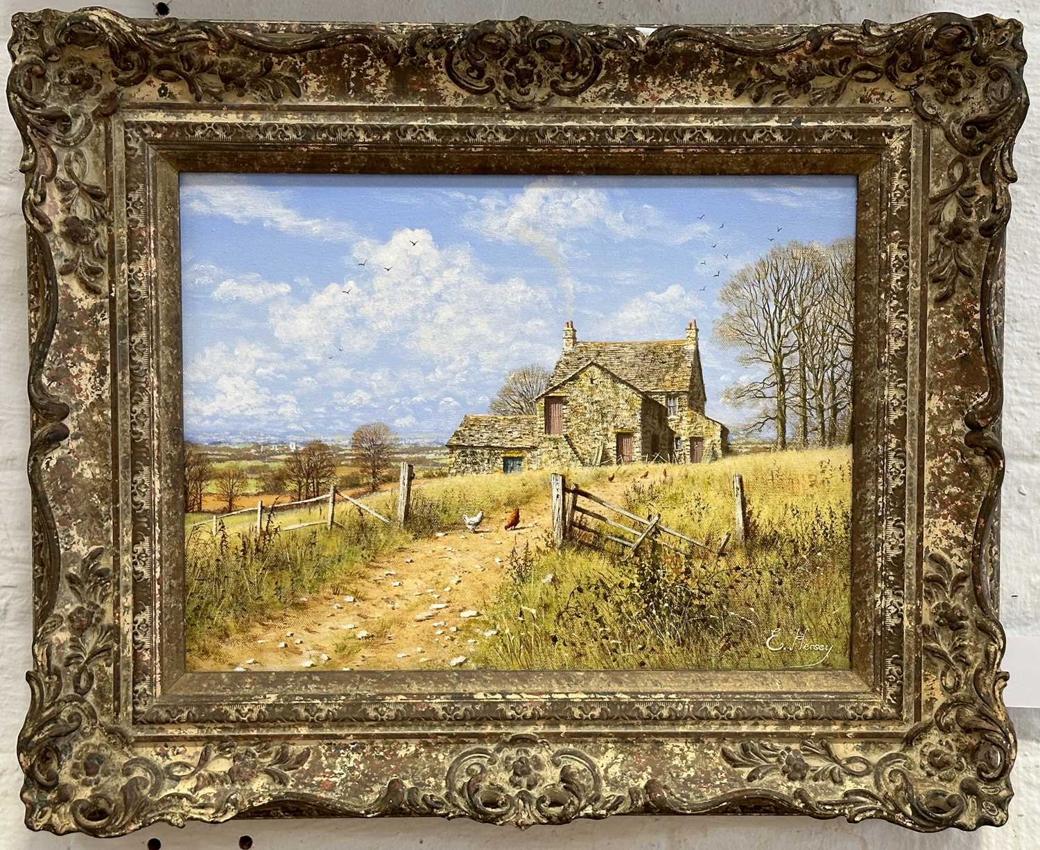 § Edward Hersey, Landscape with a farm, - Image 2 of 2