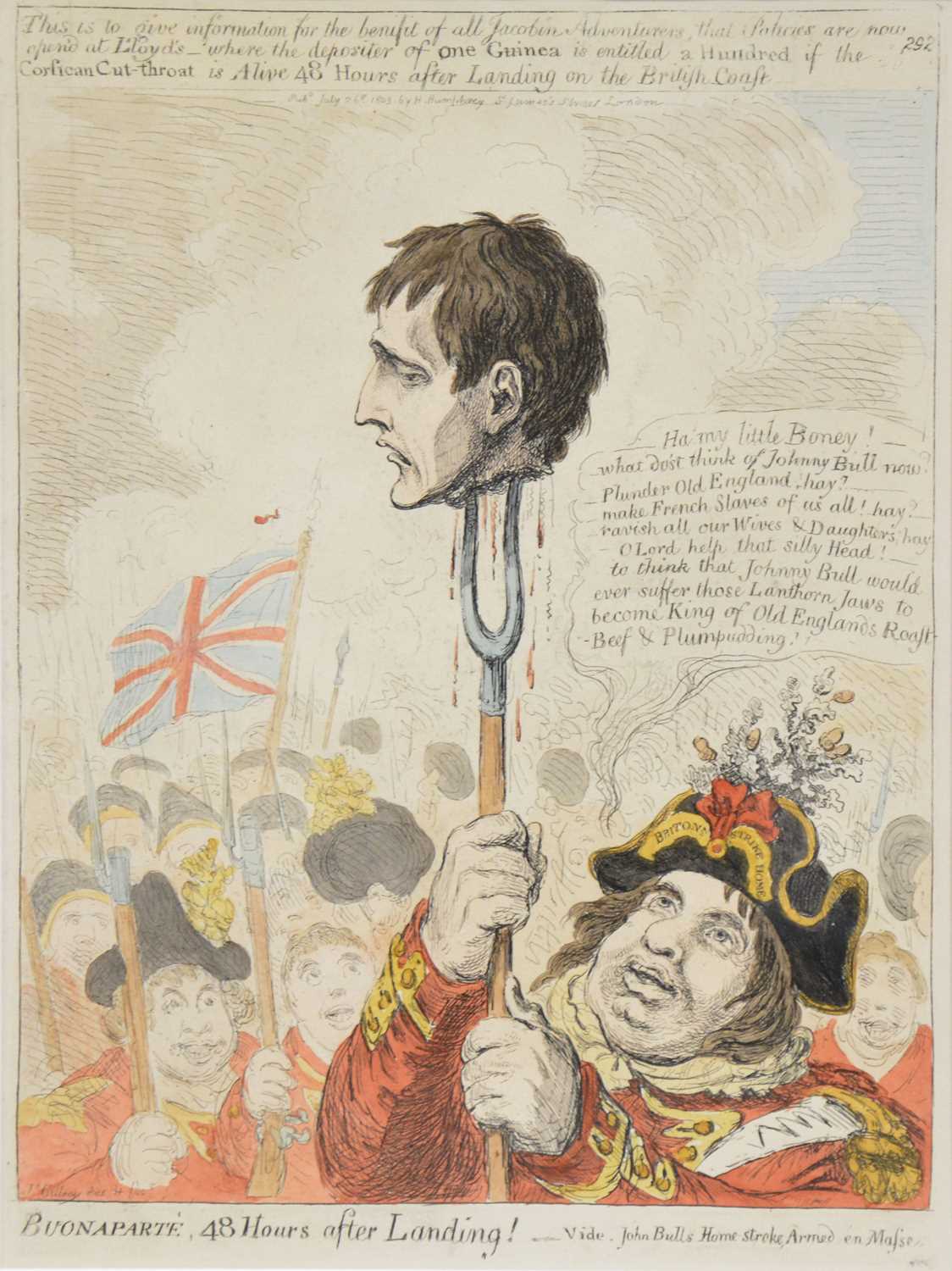 After James Gillray, "Buonaparte 48 hours after Landing!...",