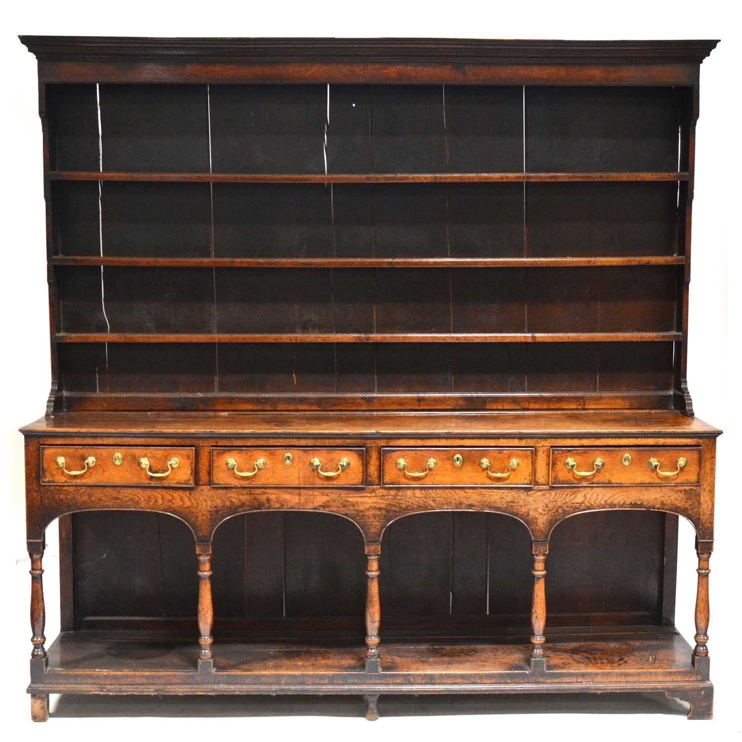 George III oak Welsh dresser,