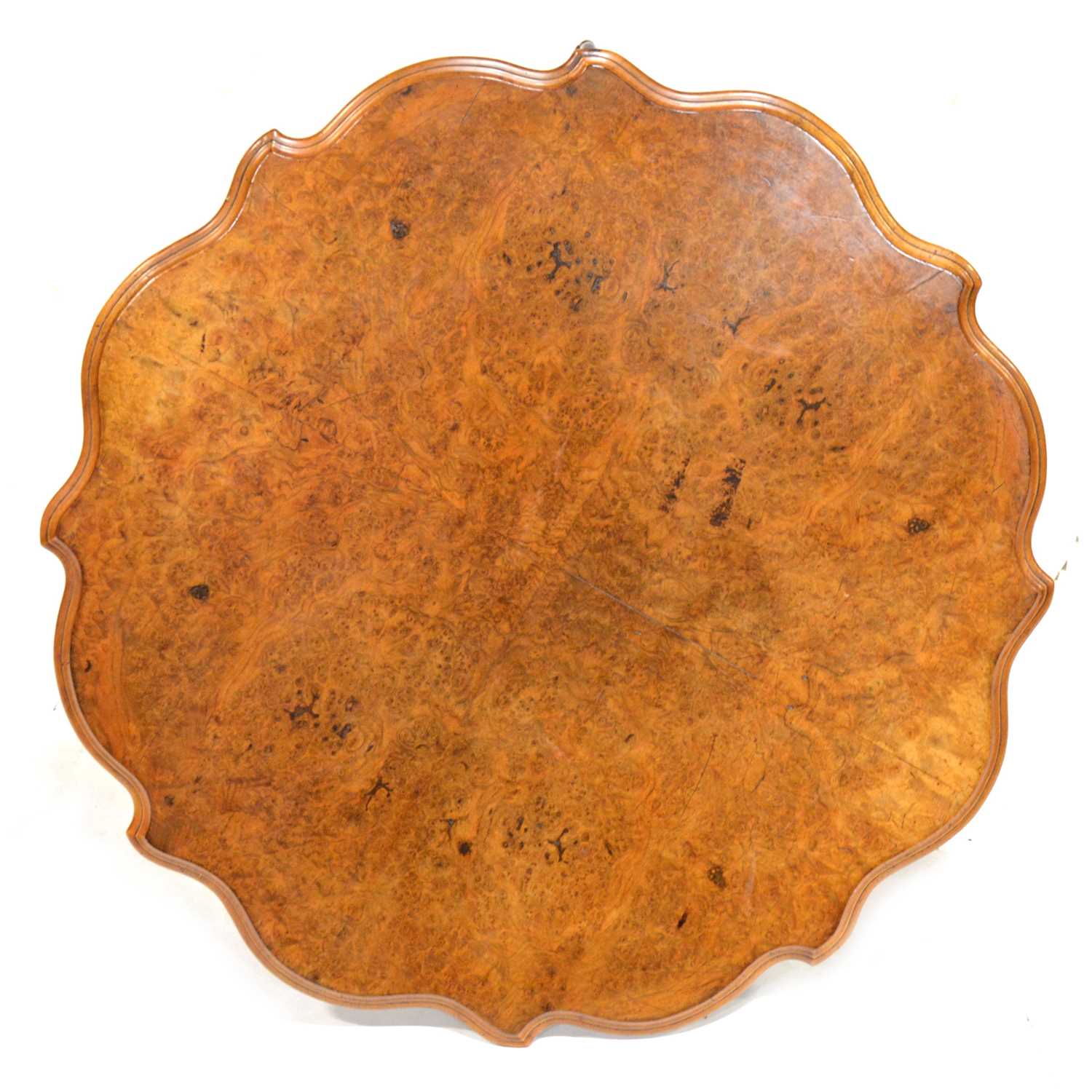 Victorian walnut and birdseye maple table, - Image 2 of 2