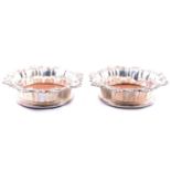 Pair of William IV silver coasters, Creswick & Co. Sheffield 1832,