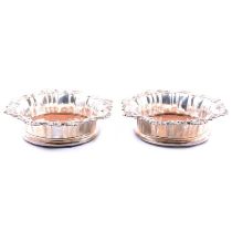 Pair of William IV silver coasters, Creswick & Co. Sheffield 1832,