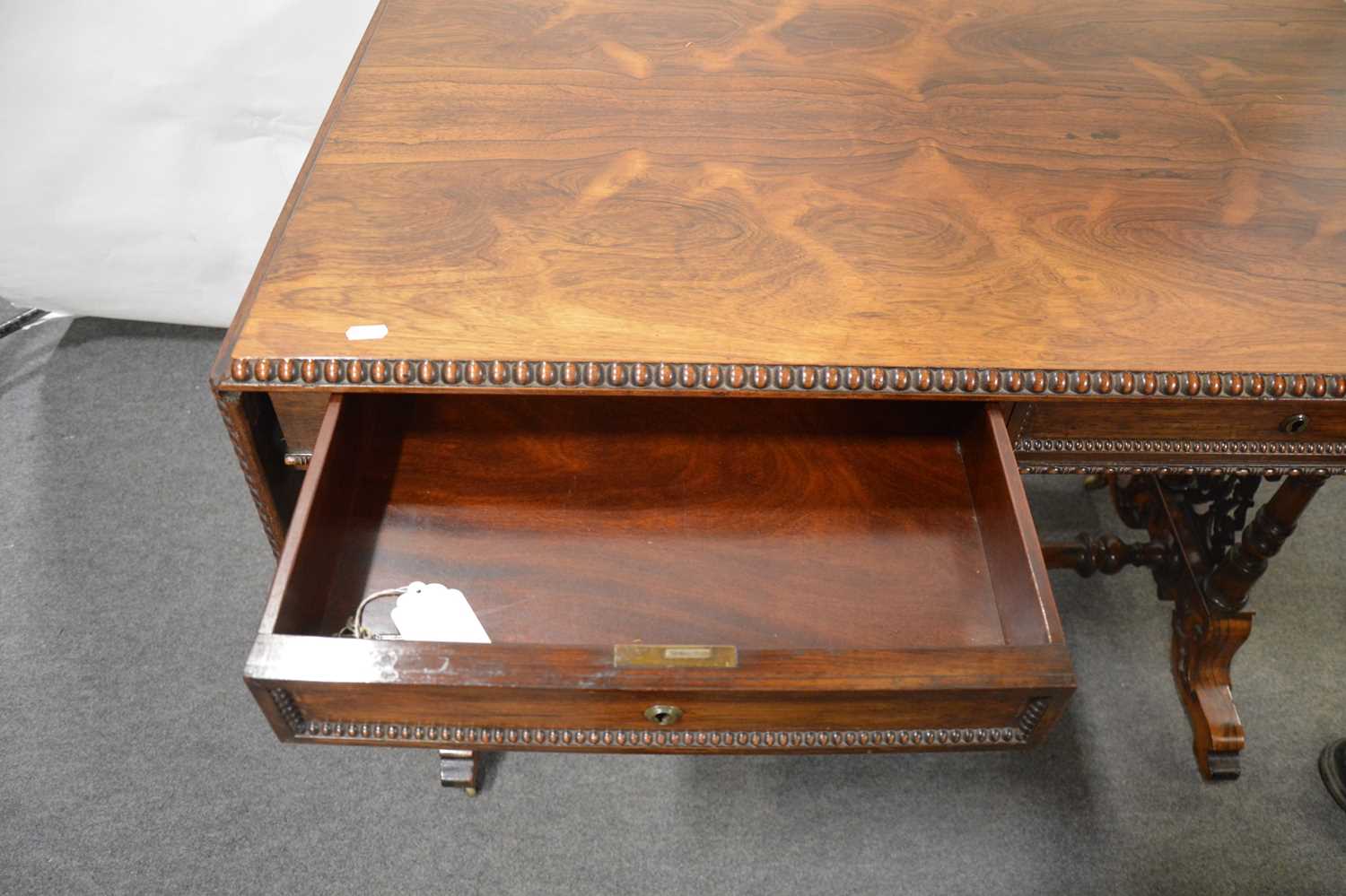 Victorian rosewood sofa table, - Image 4 of 8
